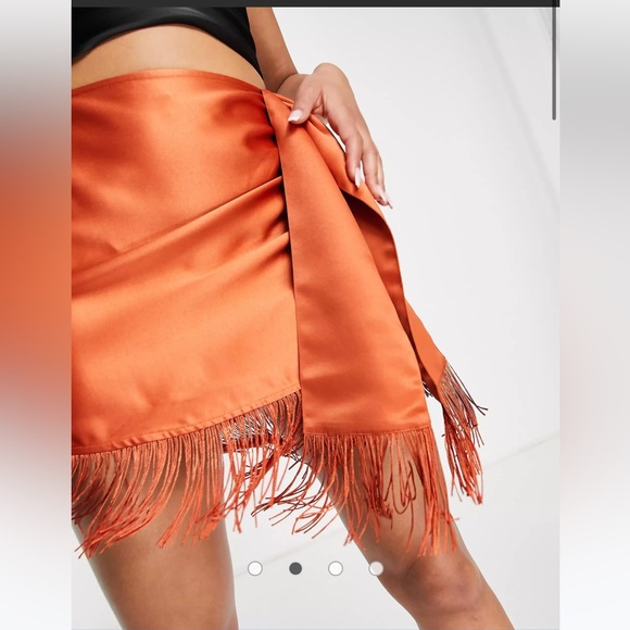New ASOS Design Satin Wrap Skirt - Picture 4 of 4